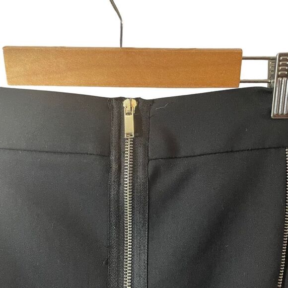 Zara Zip High Low Black Flounce Skirt Size Small - Picture 4 of 10